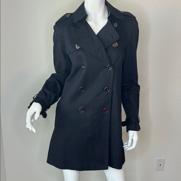 Zara Black Trench Coat Timeless Elegance Size S - Picture 1 of 14